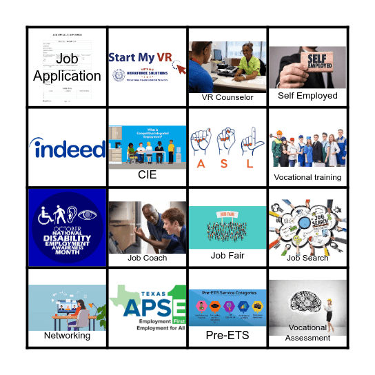 Employment First Loteria Bingo Card