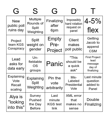 Data Team Bingo Card
