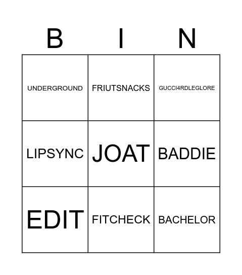 Fabri Bingo Card