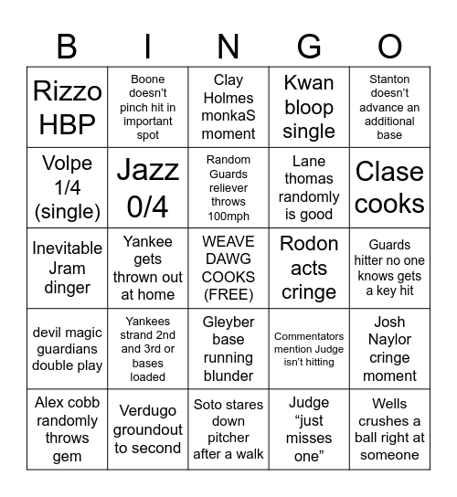 WHO HAS IT WORSE BINGO Card
