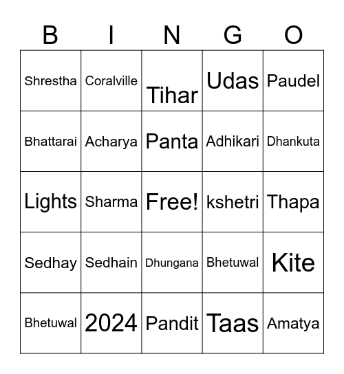 Bingo Card