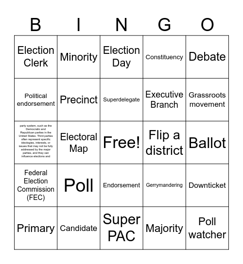 Election Bingo Card