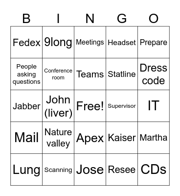 Jose's GO AWAY but still here PARTY Bingo Card
