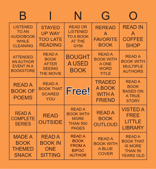 INTEGRITY BOOK CLUB Bingo Card