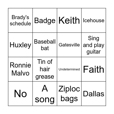page 116-141 Bingo Card