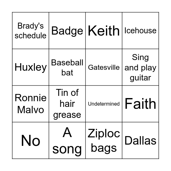 page 116-141 Bingo Card