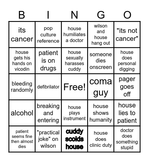 House Bingo Card