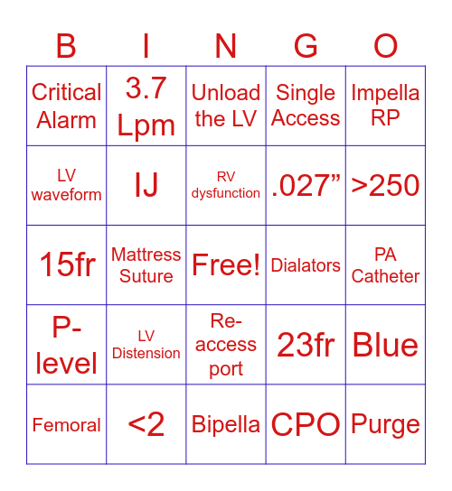 IMPELLA BINGO Card