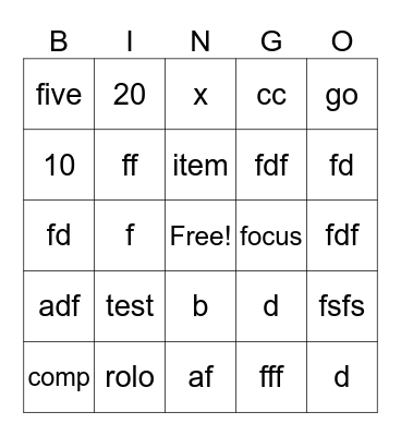 Composition Analysis Bingo Card