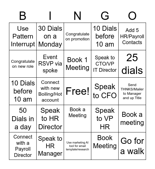 BDR Bingo Card