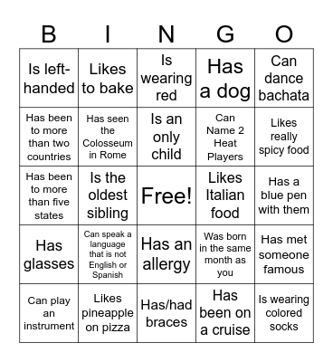 Icebreaker Bingo: Find Someone Who Bingo Card