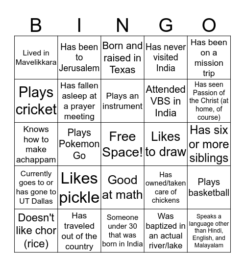 IPC Tabernacle Bingo Card