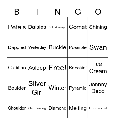 Fellowship of the Sing! Bingo Card