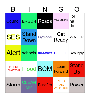 Disaster Management  Bingo Card