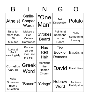 Saully Wally Bingo Card