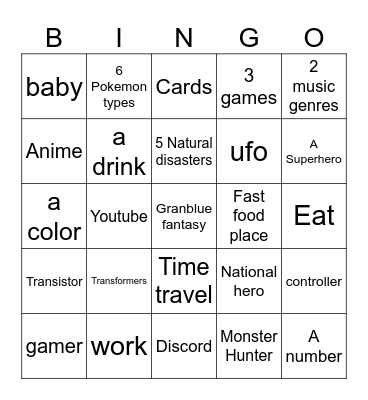 Infinite Craft Bingo Card