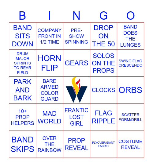 MARCHING BAND BINGO STATES 2024 Bingo Card