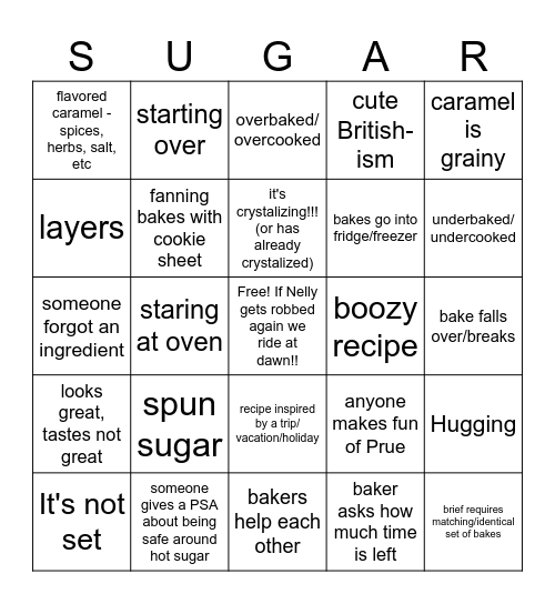 Caramel Week 2024 Bingo Card