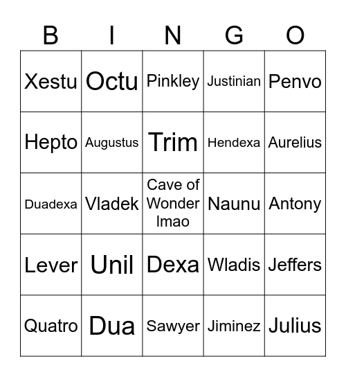 Cave of Wonder Act 6 Bingo Card