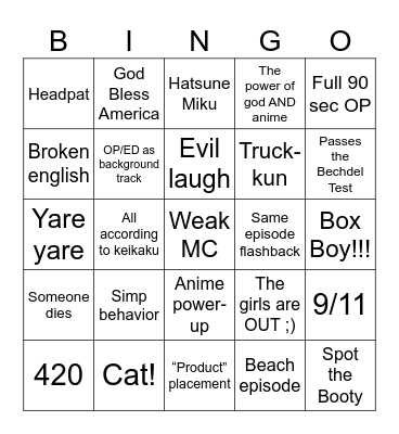 Grieving Soul Bingo Card