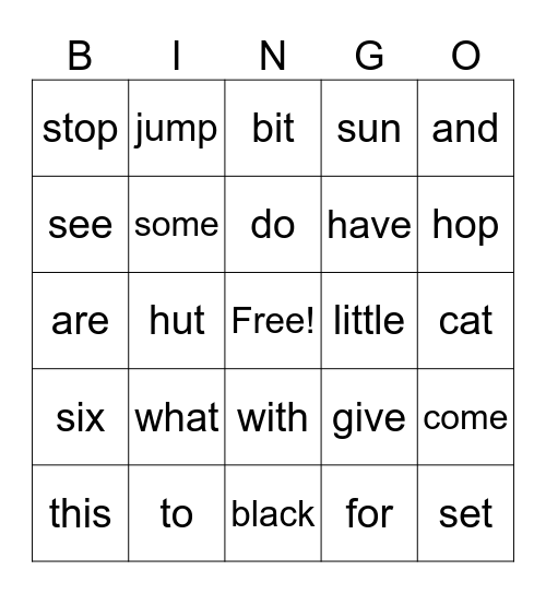 Phonics Bingo! Bingo Card