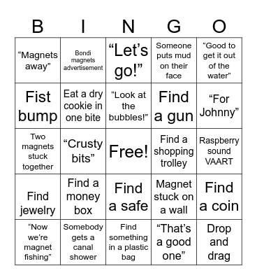 Magnet fishing bingo Card