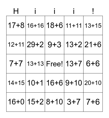 Math Bingoooooo yay! love math Bingo Card