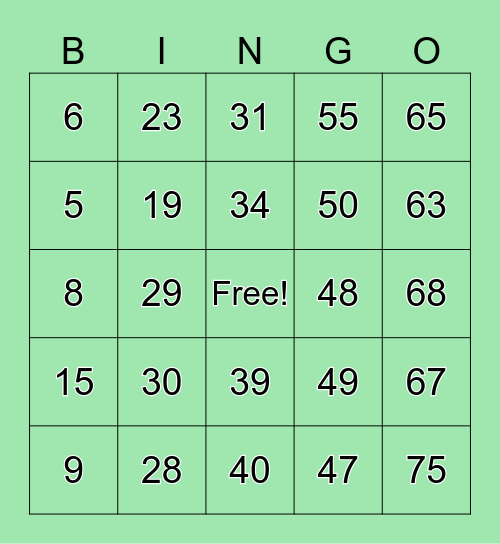 Virtual Bingo October 31 2024 Bingo Card
