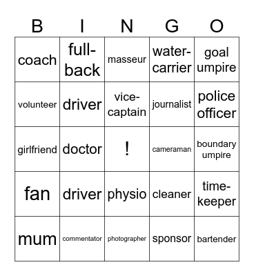 People at a country football game Bingo Card