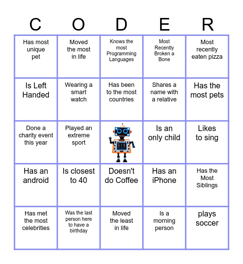 Jobscan Engineering Ice Breaker Bingo Card