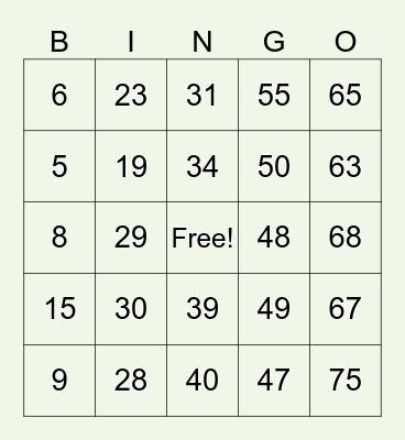 Virtual Bingo November 14 2024 Bingo Card