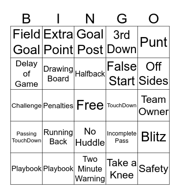 2017 SuperBowl Bingo Card