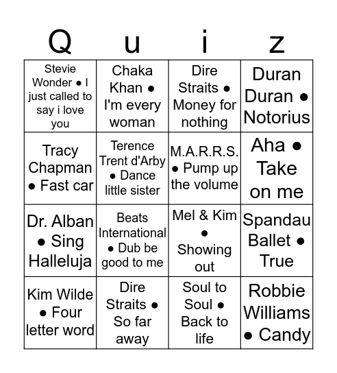 ! 80 ties ! Bingo Card