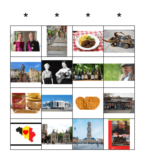 Bingo België Bingo Card