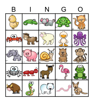 Animal Walks Bingo Card
