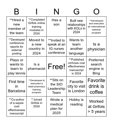 MEAA/China/Australia Medical Affairs Bingo Card