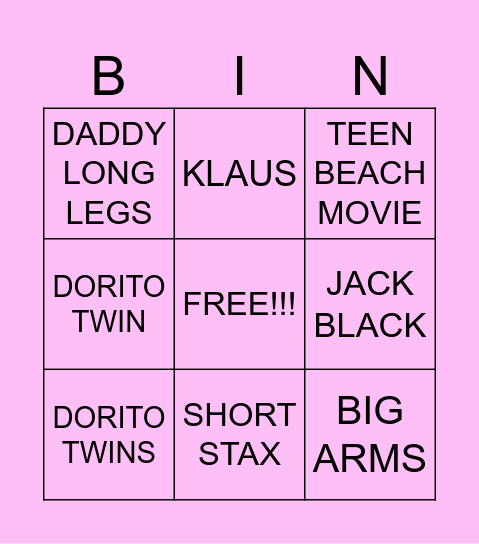 CAMPUS CELEBS Bingo Card