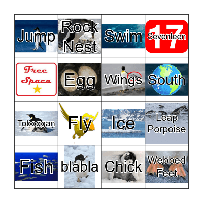 Penguin Bingo Card
