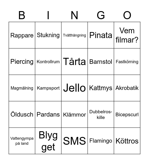 Bettans Bachelor Bingo Card