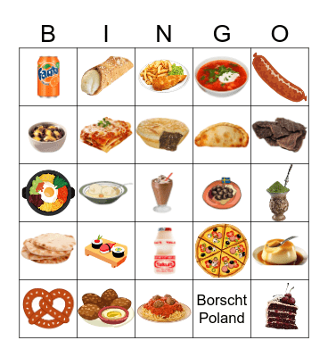 Food Around the World Bingo Card