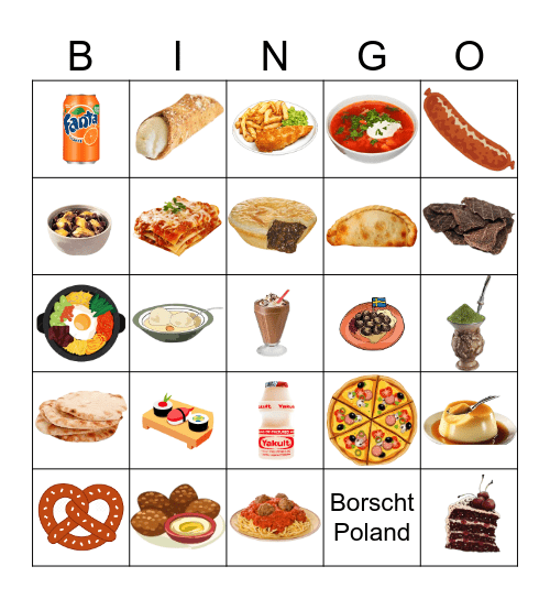 Food Around the World Bingo Card