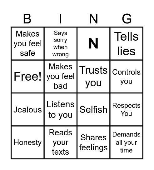 Bad words Bingo Card