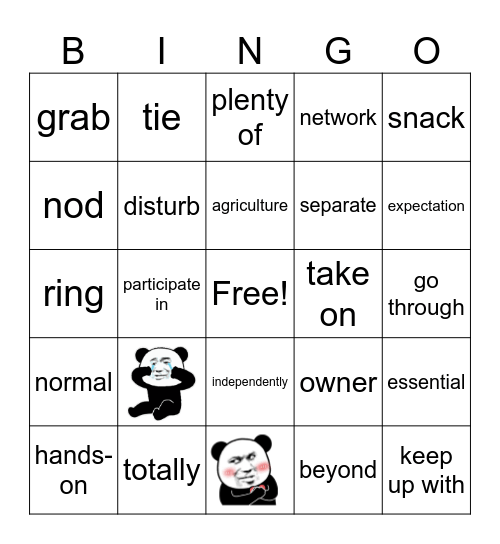 Bingo(第7周周测) Bingo Card