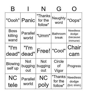 Wingbing Bingo Card