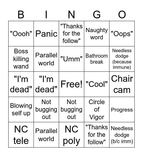 Wingbing Bingo Card