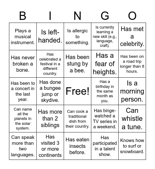 OCEANUS BINGO Card