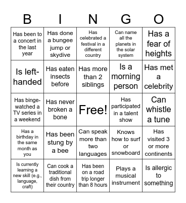 OCEANUS BINGO Card