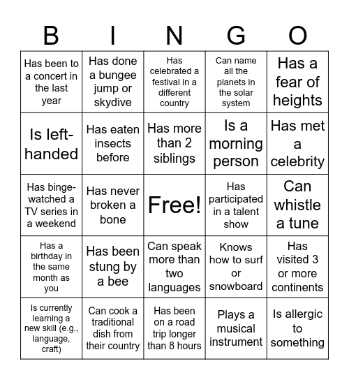 OCEANUS BINGO Card