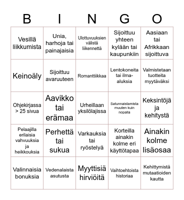 Pelihaaste 2024 Bingo Card