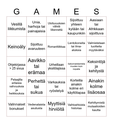 Pelihaaste 2024 Bingo Card